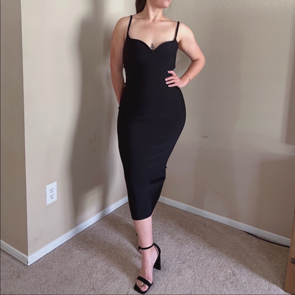 House of CB Domenica Sweetheart bandage dress in black